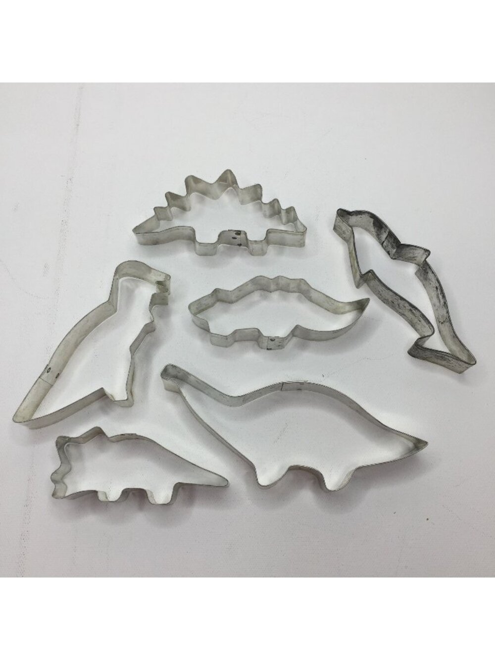 Set Of 6 Dinosaur & Dolphin Metal Cookie Cutters For Baking & Crafts